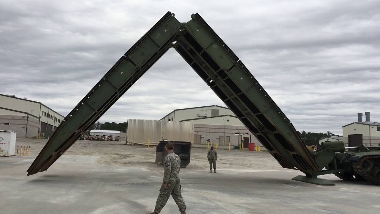 AVLB IN ACTION(armoured-vehicle launch bridge)