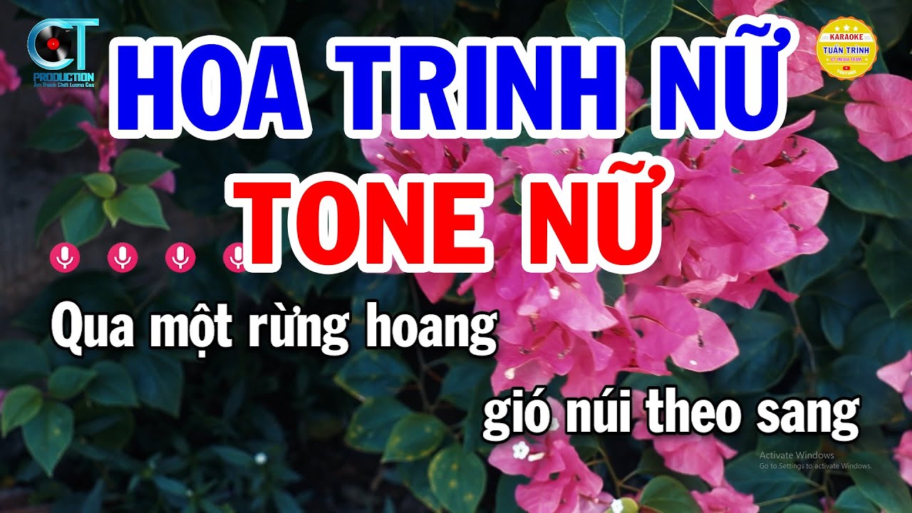 Karaoke Hoa Trinh Nữ Tone Nữ ( B ) Nhạc Sống Beat Hay 2024 | Karaoke Tuấn Trình