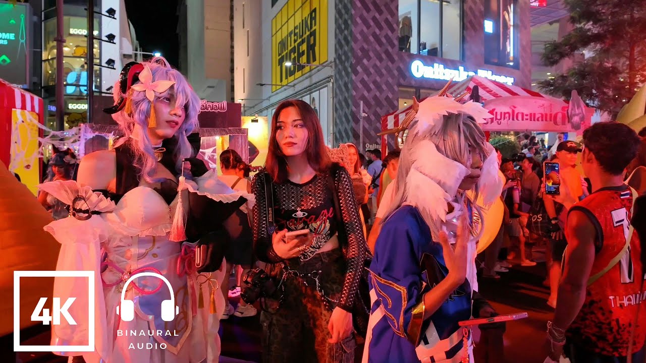 [4K UHD] Walking around Siam Square Area in Bangkok during Halloween Festival
