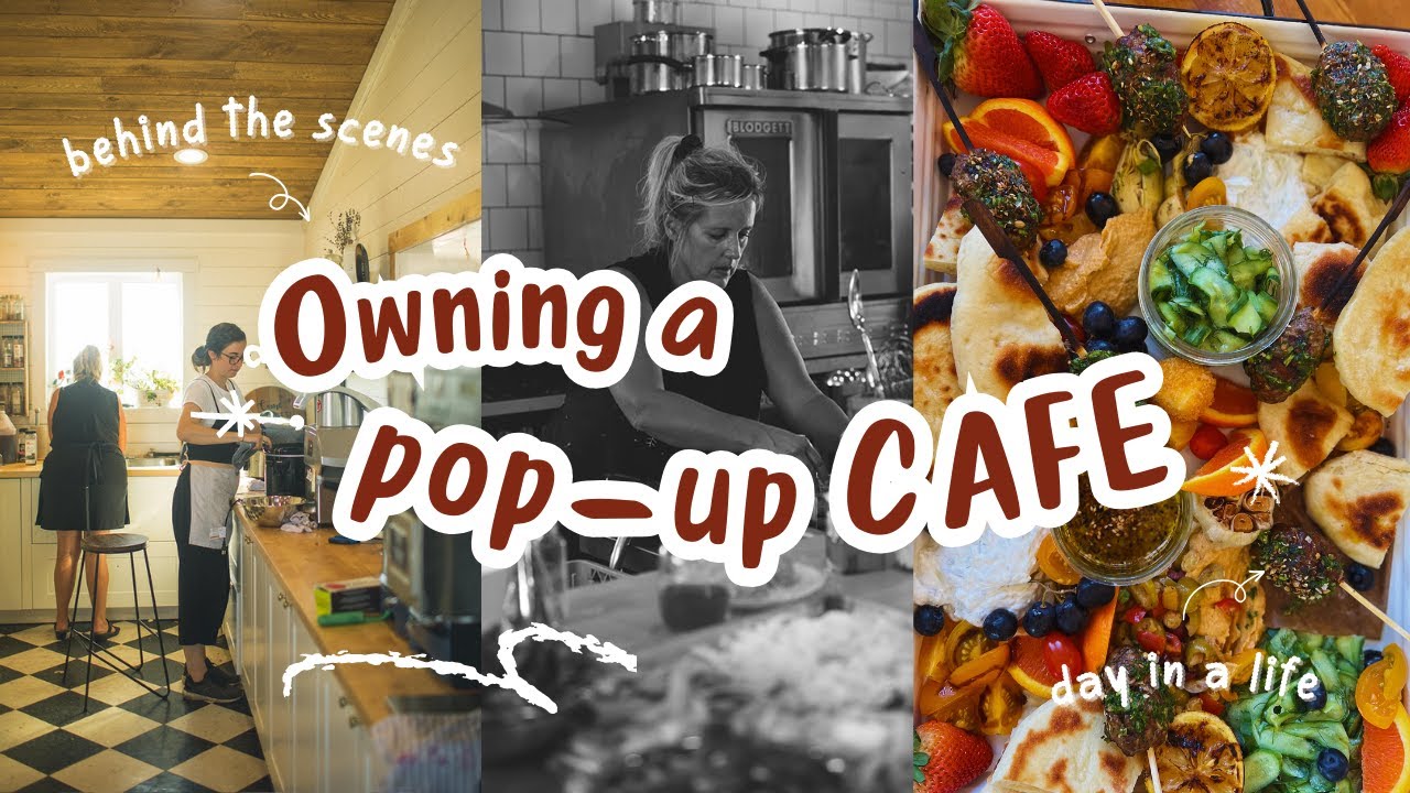 CAFE VLOG - owning a pop-up cafe | spring brunch event | lemon tea cup donuts + honey lavender latte