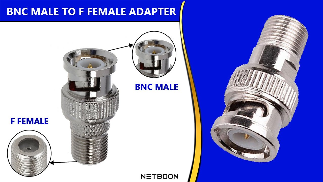 NETBOON F Type Male to BNC Female Adapter | 75 Ohm Coax Connector for Radio & Video Applications