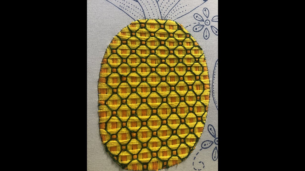Puntada fantasía para una PIÑA, paso a paso.🍍 