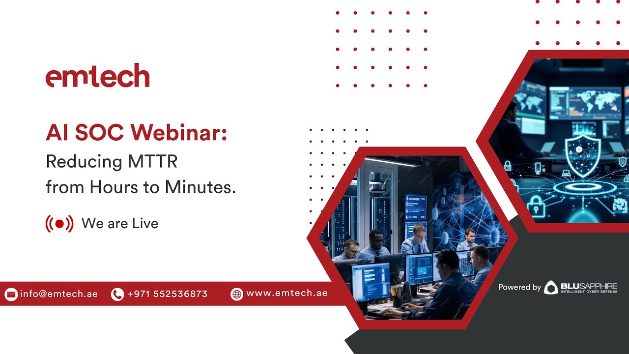 From Reactive SOC to Autonomous AI SOC | AI-Driven Cybersecurity Webinar by Emtech & BluSapphire