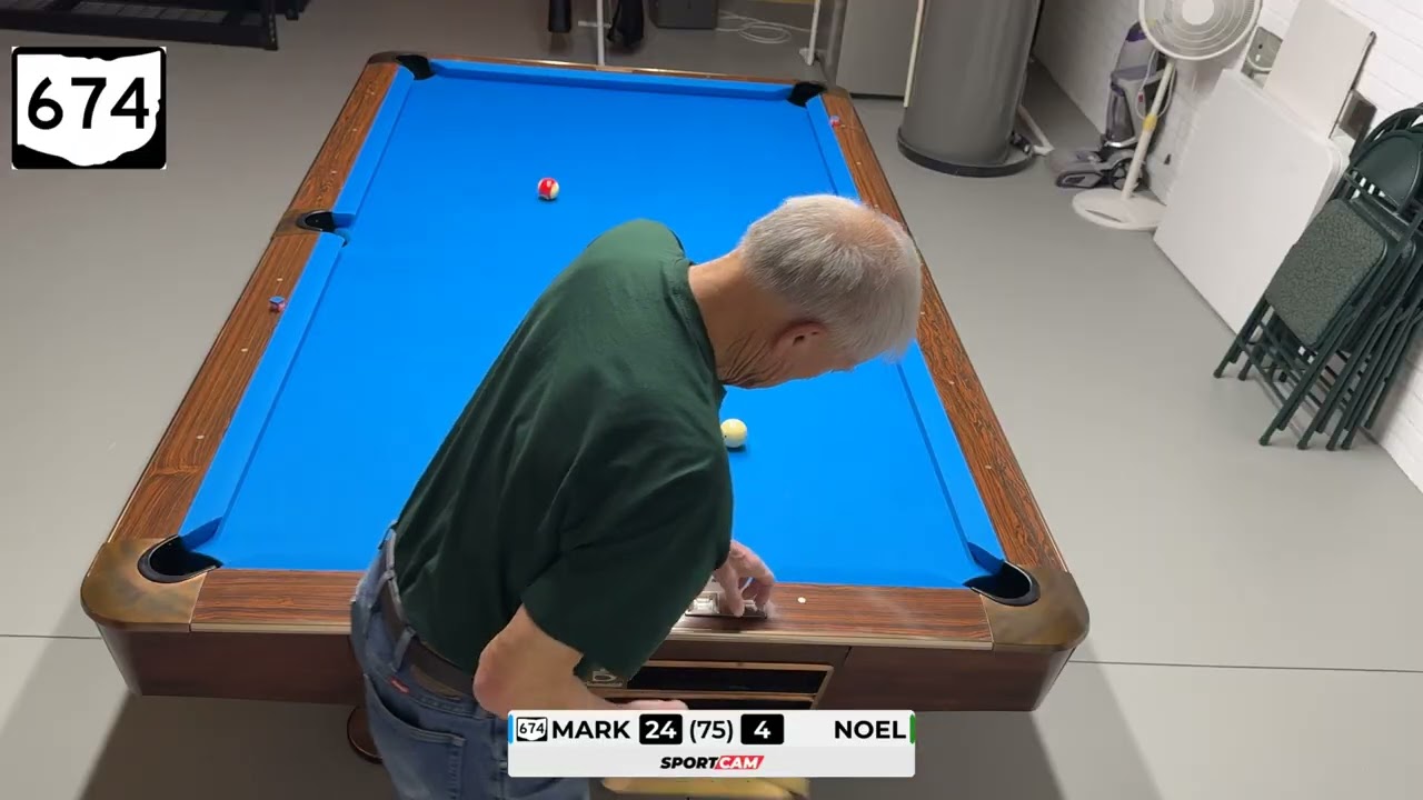 Mark v Noel (75) 3 games 12-18-25 {runs of 22, 22 & 23}