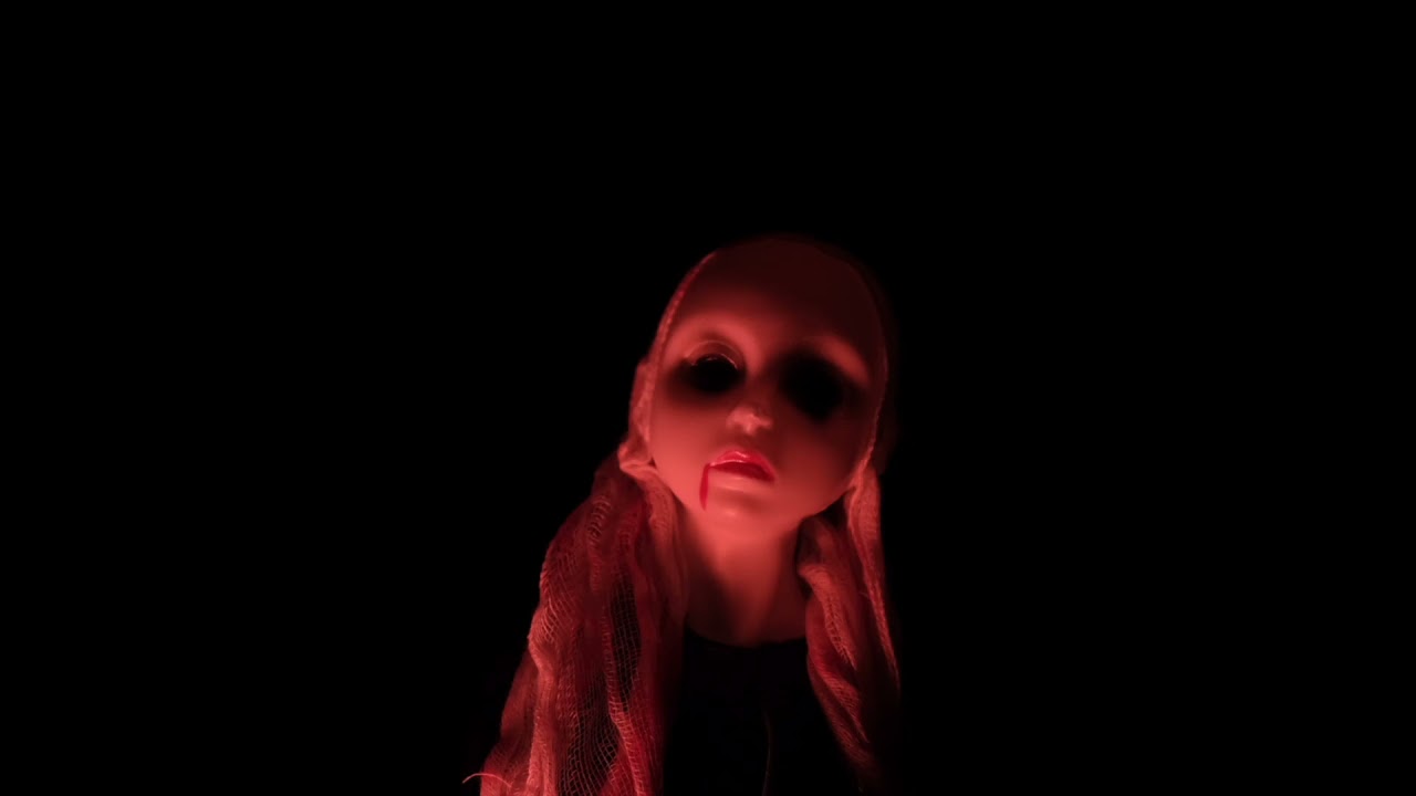 Scary Red Doll Halloween Window Projection   HD 1080p