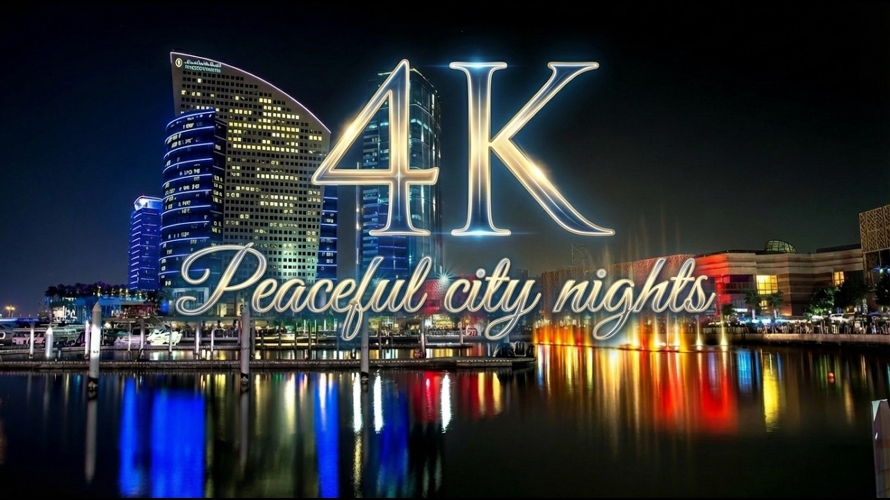 1-Hour Peaceful Night of Cities with Calm Piano | 4K HD