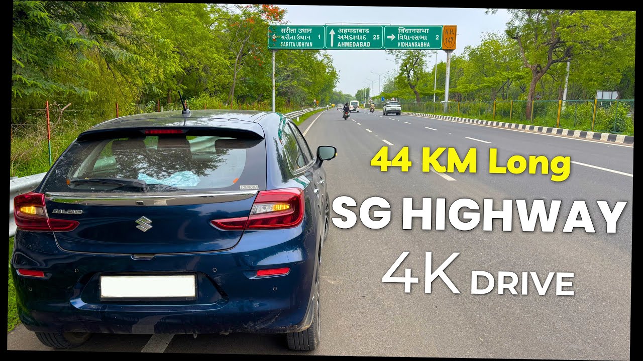 44 KM Long SG Highway 4K Road Drive | Mota Chiloda to Sarkhej | NH-147 Gujarat