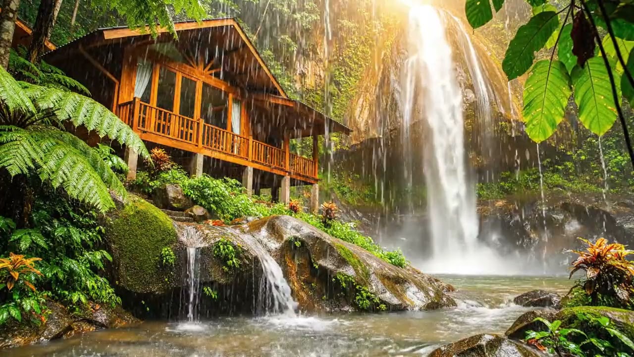 Enchanting Rainy Evening Cozy Home Jungle Sounds Zen Clear Mind