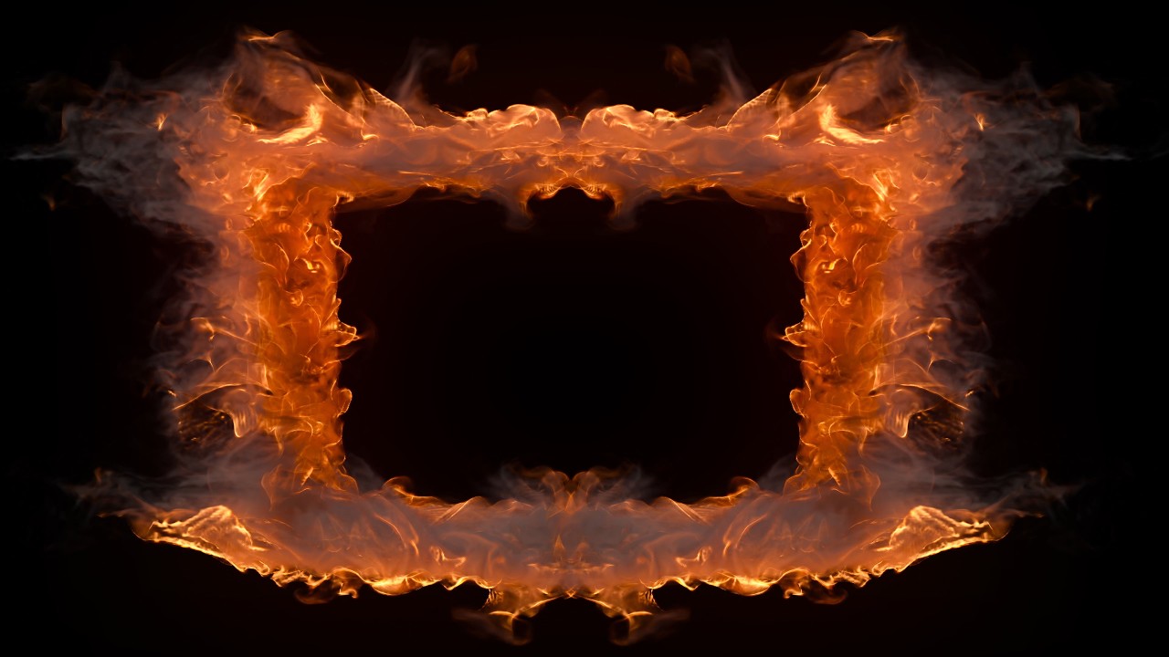 Burning Fire Frame Background 4K – Flame & Smoke Overlay