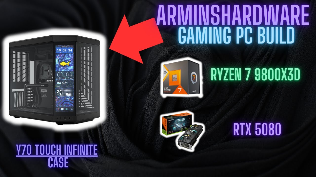 PC High End Build, Ryzen 7 9800X3D, KFA2 RTX 5080 Hyte Y70 Touch TRYX Panorama 360 AIO 64GB DDR5