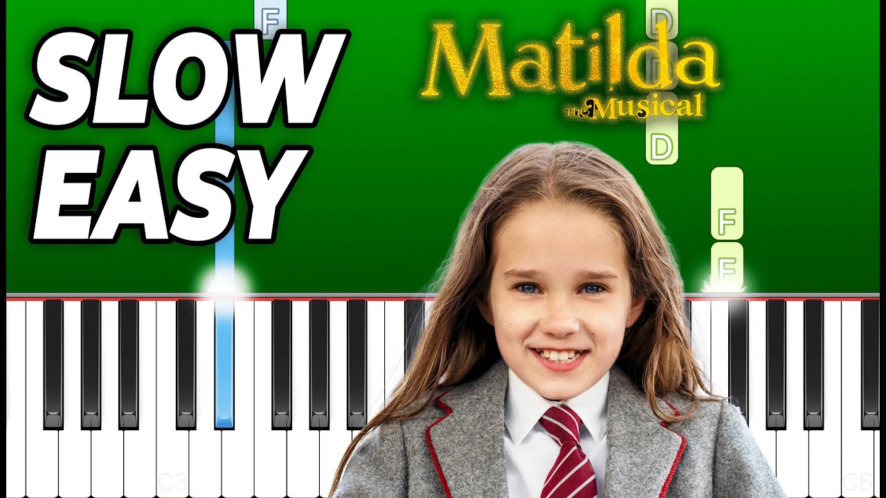 Roald Dahl's Matilda the Musical - Naughty - Slow Easy Piano Tutorial