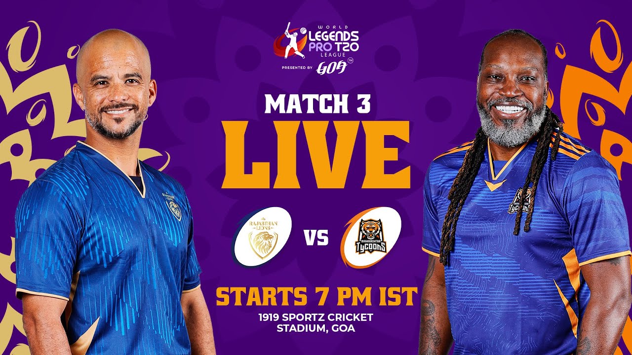 Rajasthan Lions vs Maharashtra Tycoons | Match 3 | World Legends Pro T20 League 2026