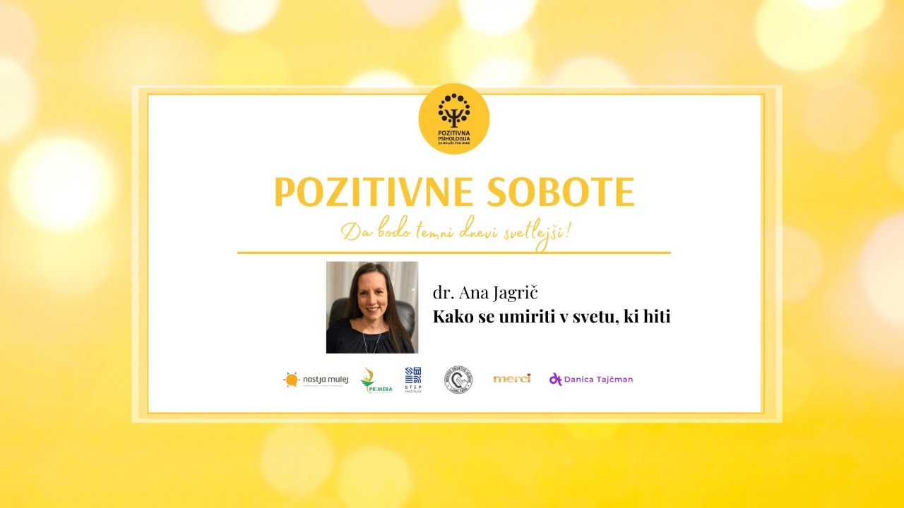 Kako se umiriti v svetu, ki hiti, dr. Ana Jagrič