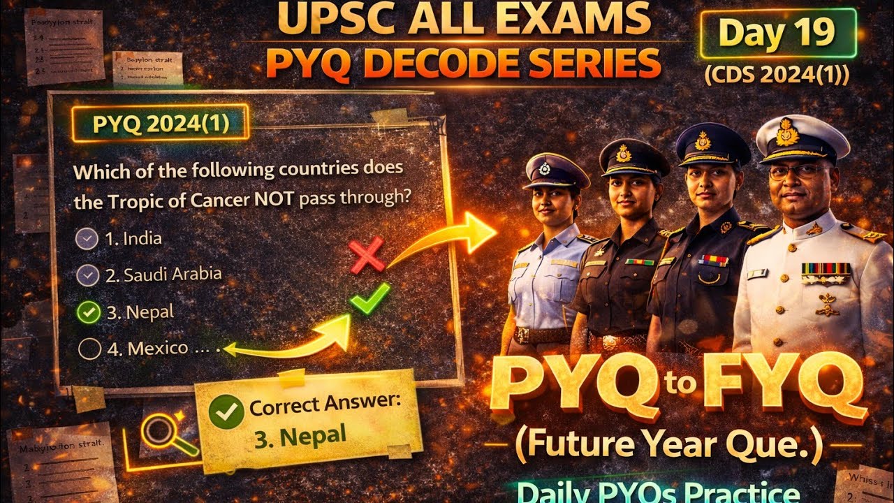 Day 19 UPSC PYQ Decode Series | CDS 2024(1) Geo. | Concepts, Elimination & Revision, @upscdiaryvinay