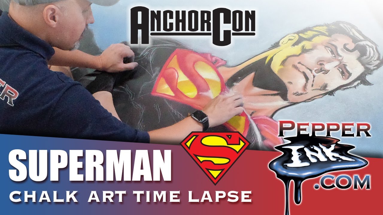 Anchor Con 2025 Superman Chalk Art Time Lapse