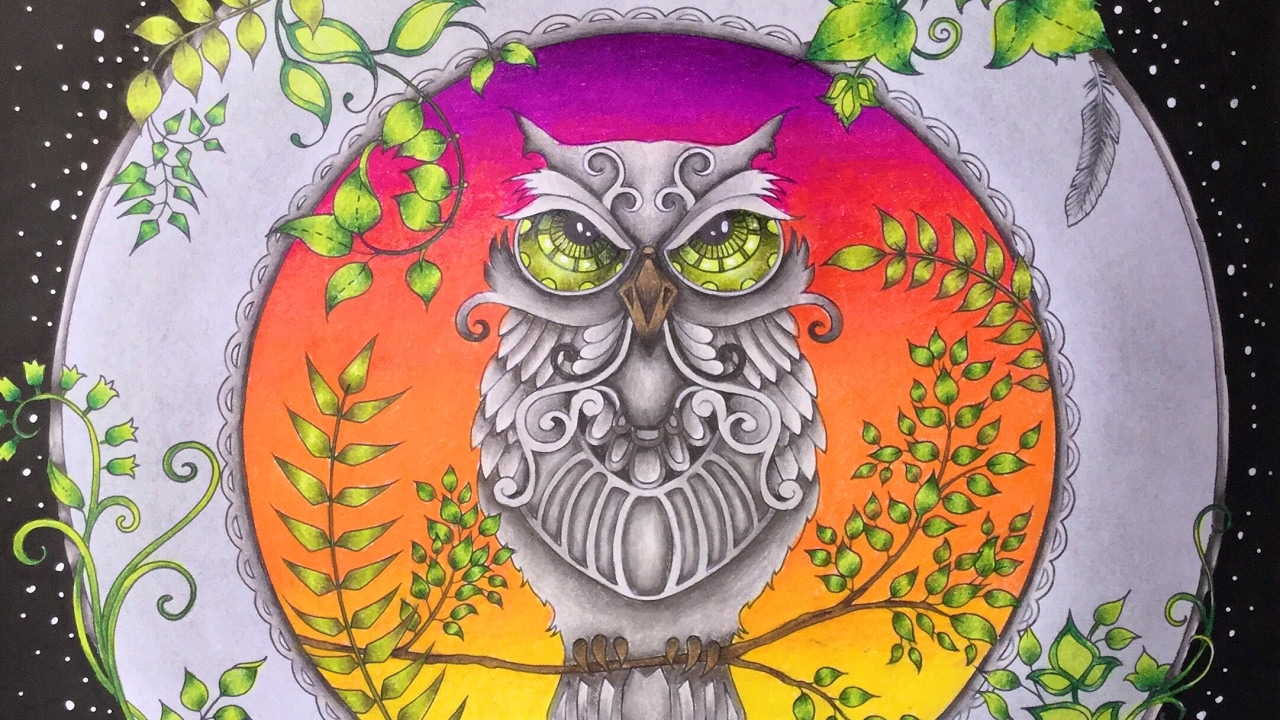 ENCHANTED FOREST by Johanna Basford - color along - prismacolor pencils