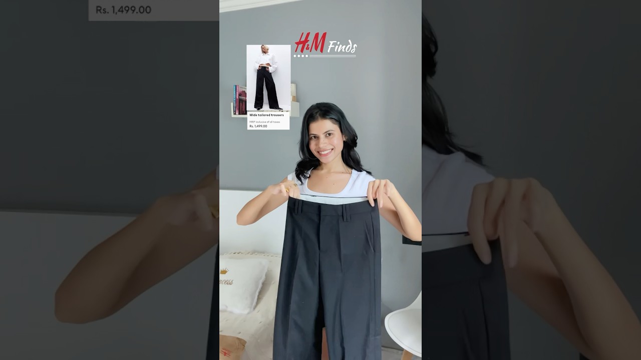 H&M wide tailored trousers | H&M unboxing | #yt #shortsviral #shorts #ytshorts