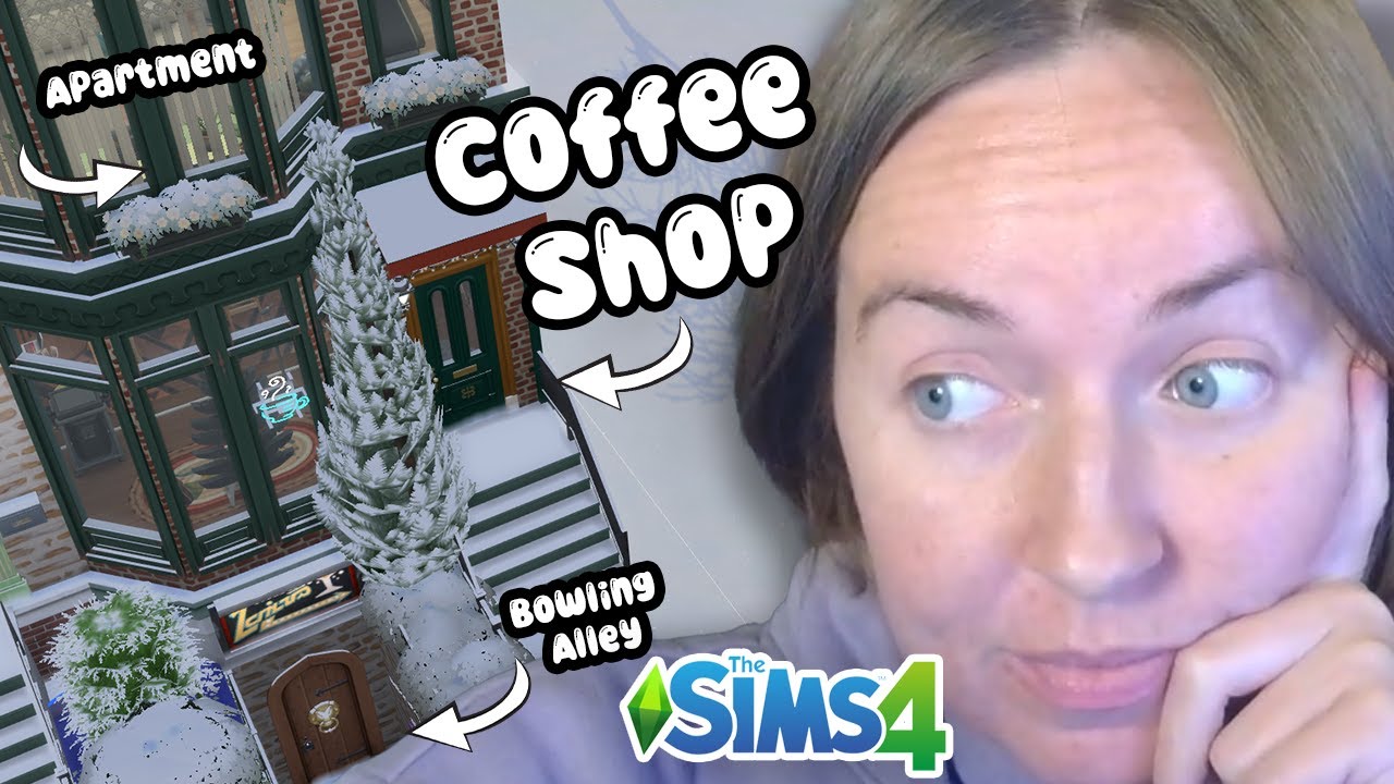 Brownstone Coffee Shop Build with Bowling Alley and Apartment PART 2 | Sims 4