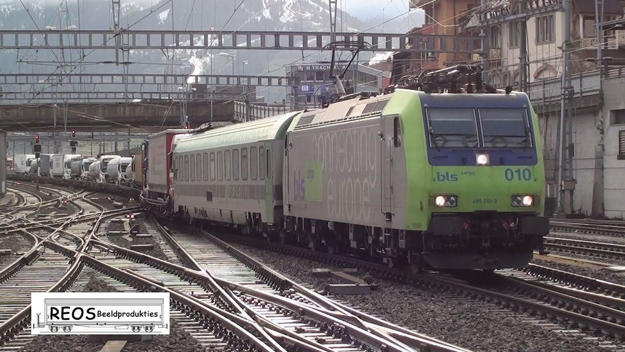2018-01 [HD] Spiez station in the morning - BLS SBB DB Ralpin - Is Spiez the new Erstfeld?
