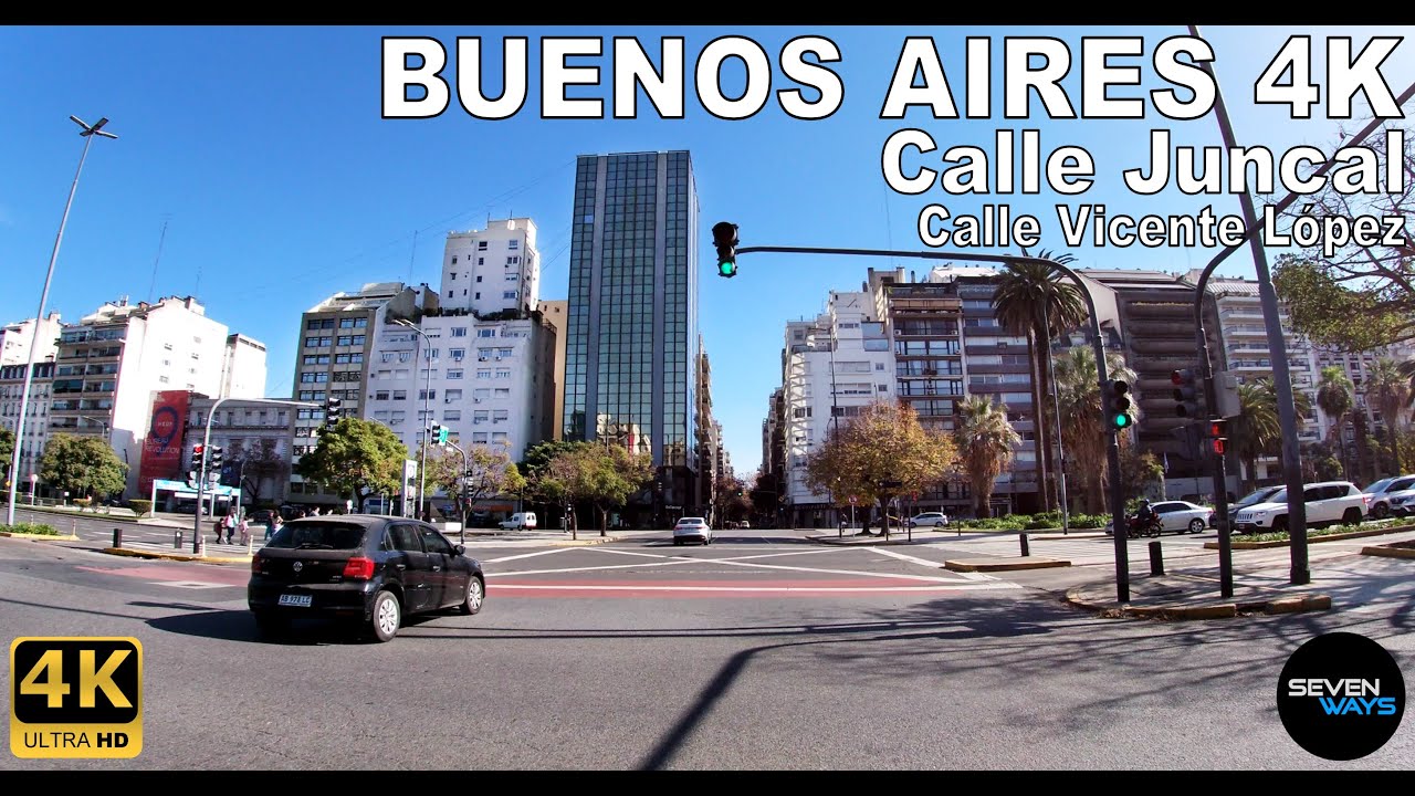 [4K] BUENOS AIRES - CALLE JUNCAL / CALLE VICENTE LOPEZ (Retiro/Barrio Norte/Recoleta) | Driving Tour