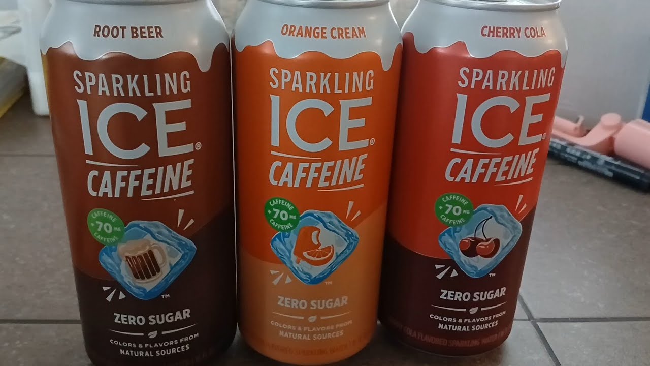 Sparkling Ice Caffeine: Cherry Cola, Orange Cream, Root Beer Taste Test/Review 