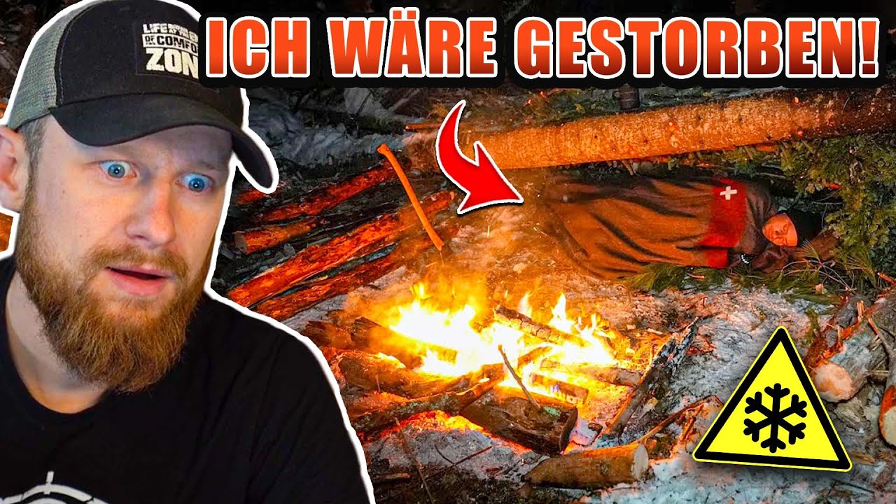 DAS h&auml;tte ich NICHT &Uuml;BERLEBT! - &Uuml;bernachtung nur mit Wolldecke bei EISIGER K&auml;lte | Fritz Meinecke