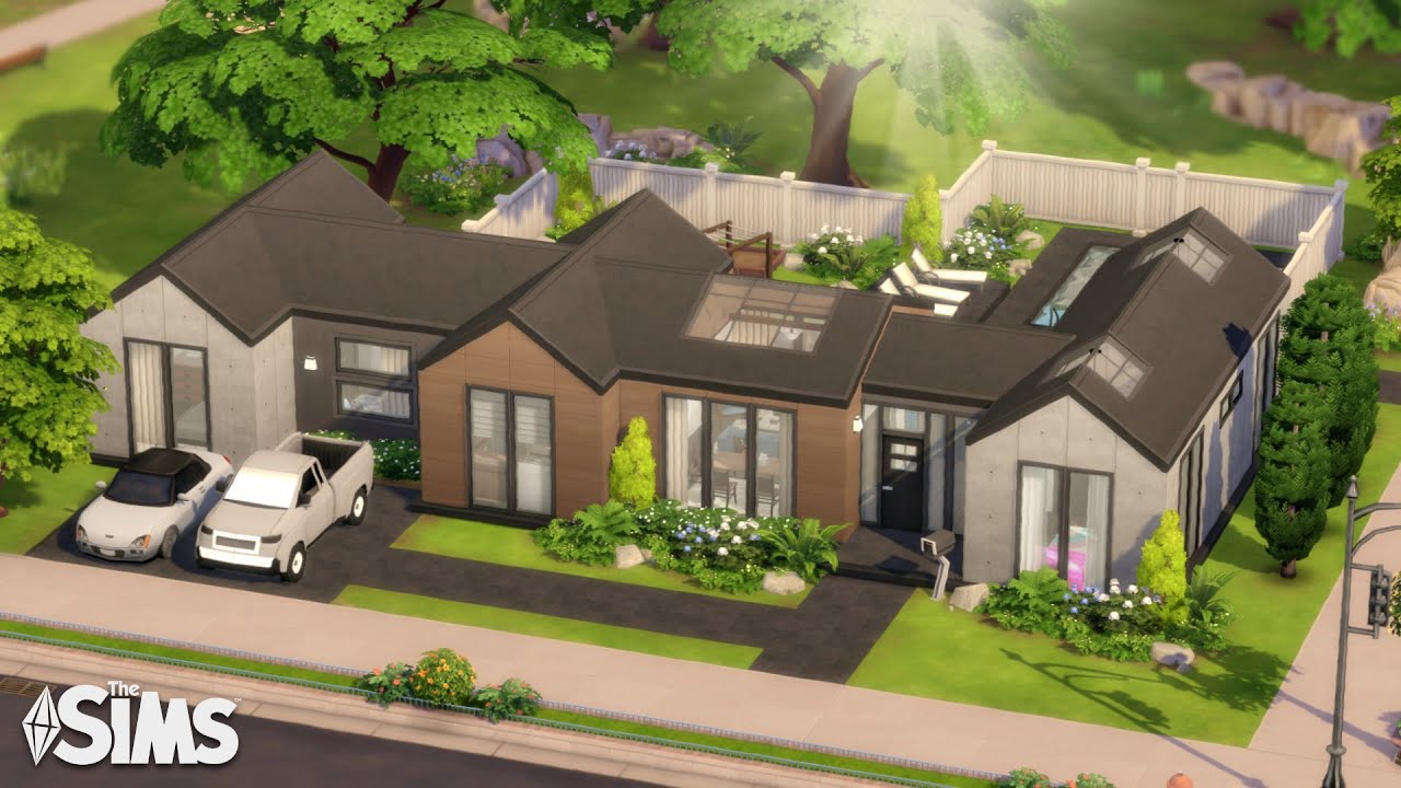 Base Game Modern Bungalow 🤎 || The Sims 4: Speed Build
