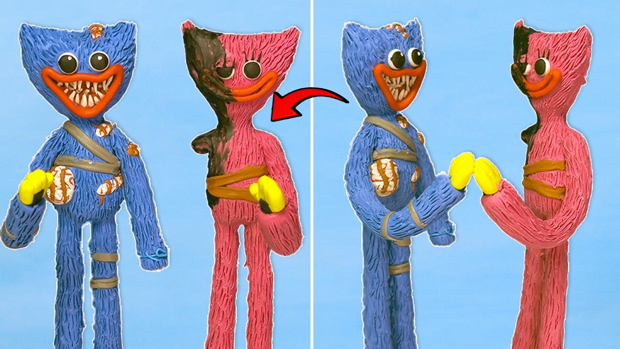 Making Huggy Wuggy and Kissy Missy Poppy Playtime Chapter 5 with Clay | Dimia clay