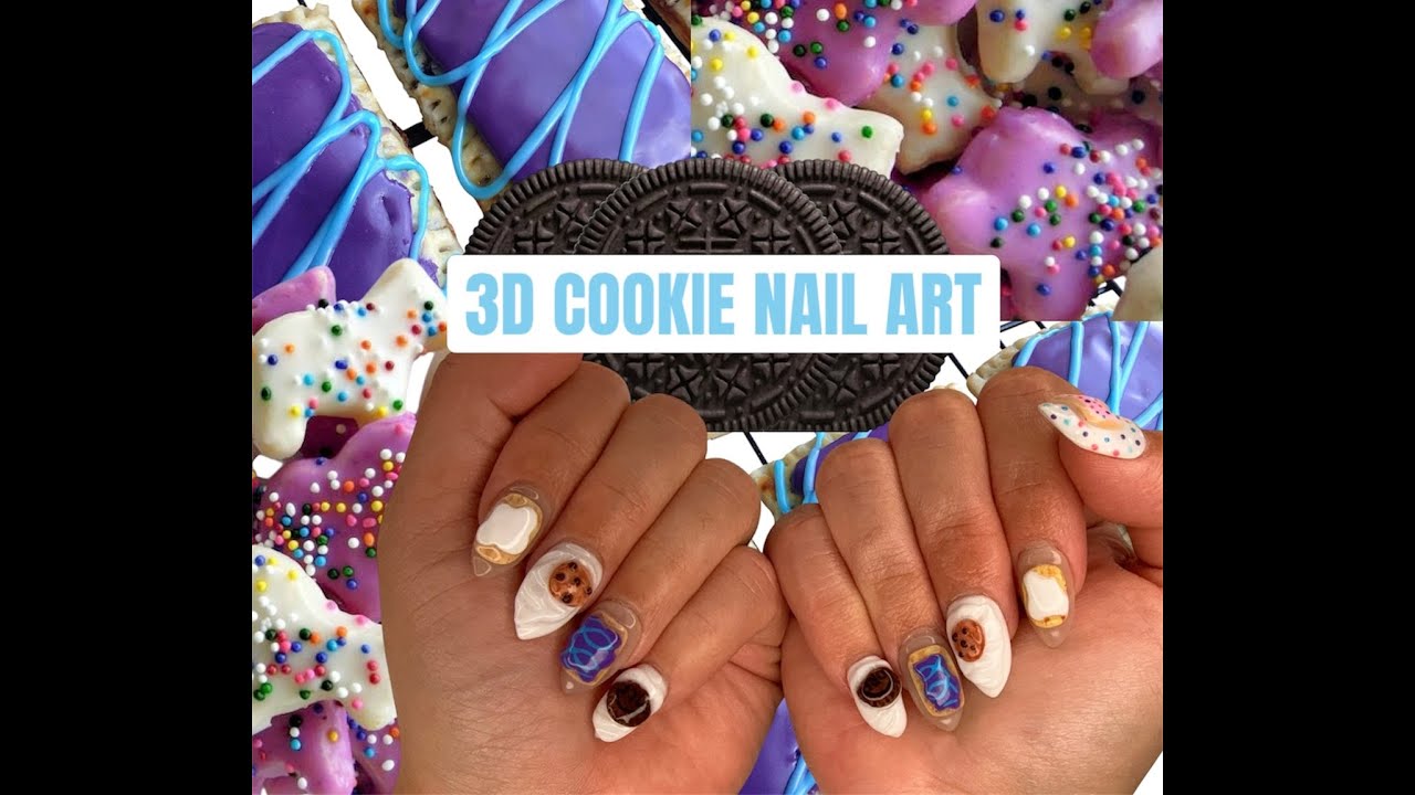 🍪 3D Cookie nail art using press on nails 🍪