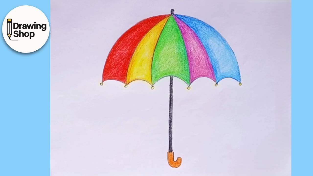 How to Draw An Umbrella || Easy Umbrella Drawing || Drawing Tutorial || Drawing Shop