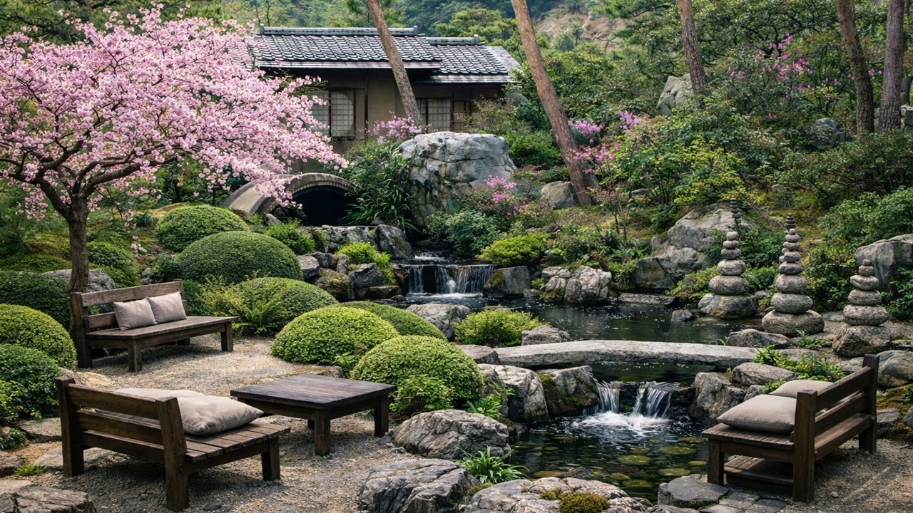 Peaceful Japanese Garden Ambience – Relaxing Nature Sounds for Focus, Calm & Stress Relief (2 Hours)