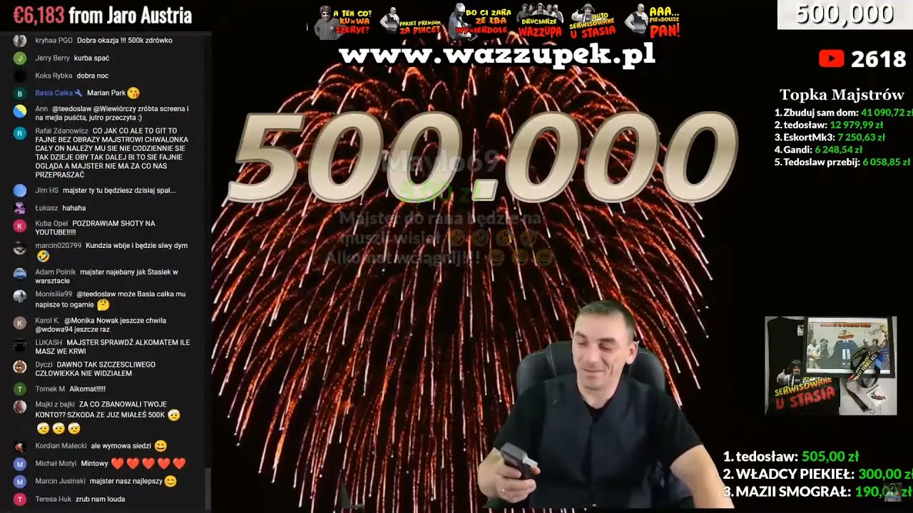 Majster dmucha w alkomat na live z okazji 500 tys subskrypcji | WAZZUP