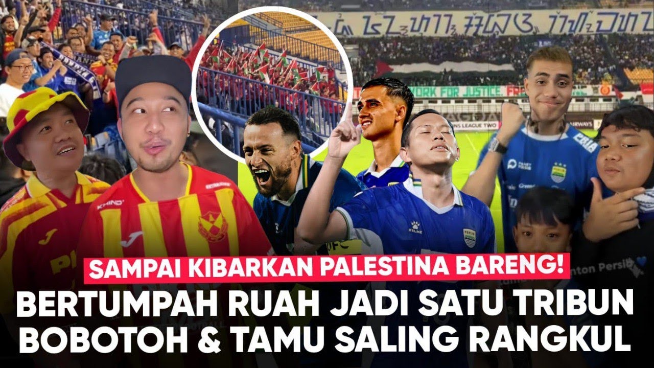 Merinding! Fans Selangor & Bobotoh Kompak Kibarkan Bendera Palestina, Saling Respect Sampai Pamitan