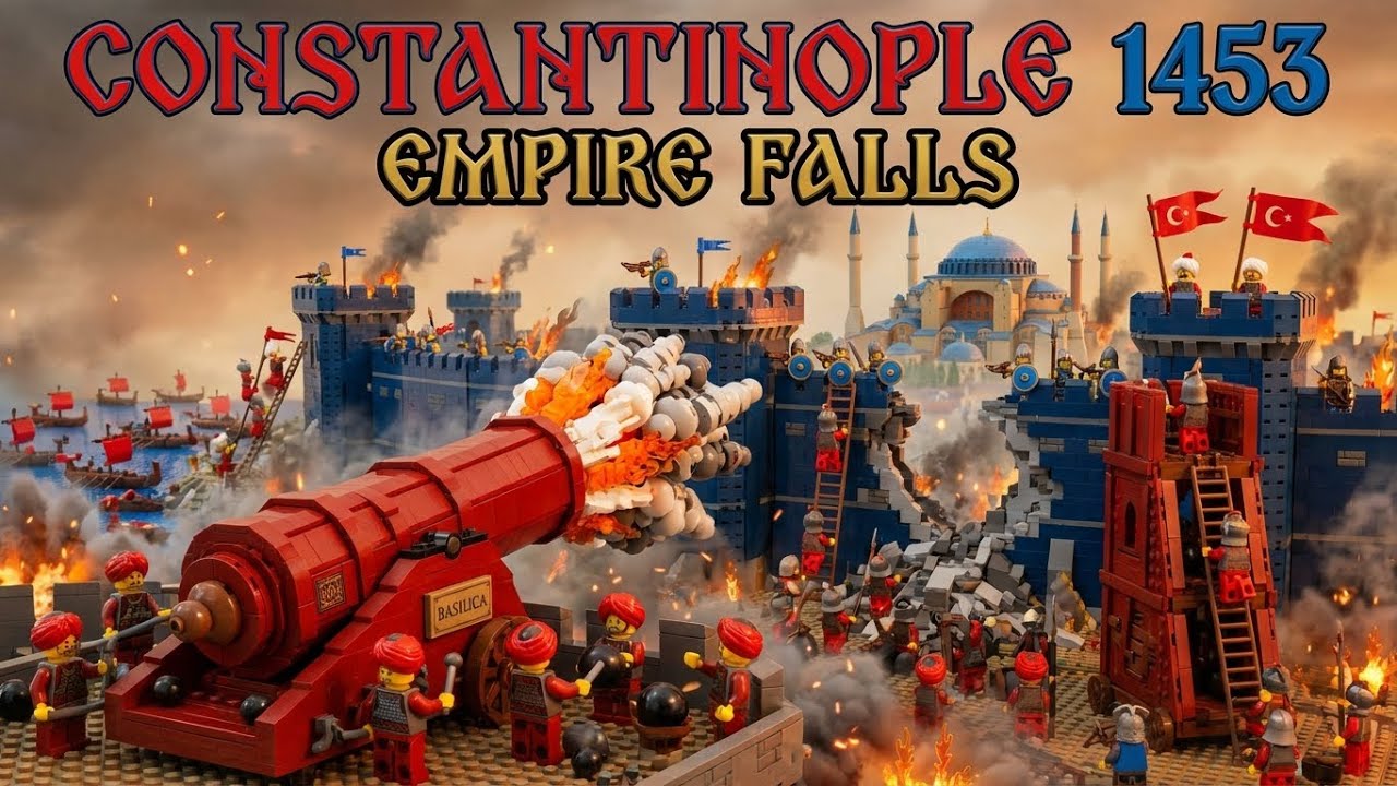LEGO Siege of Constantinople 1453 -Fall of Byzantine Empire -Ottoman Cannons Destroy Ancient Walls🏰💥