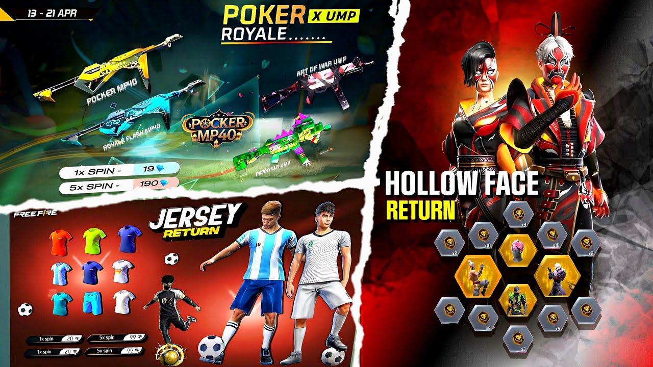 Hollow Face bundle Return 💥😮 | Paper Cut Ump  Return | free fire new event | ff new event