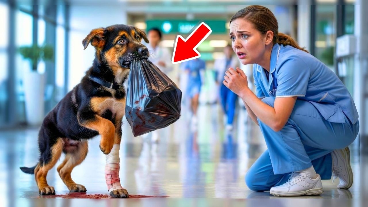 No One Noticed the Puppy Dragging a Black Bag — Until a Nurse Opened It and Screamed for Help