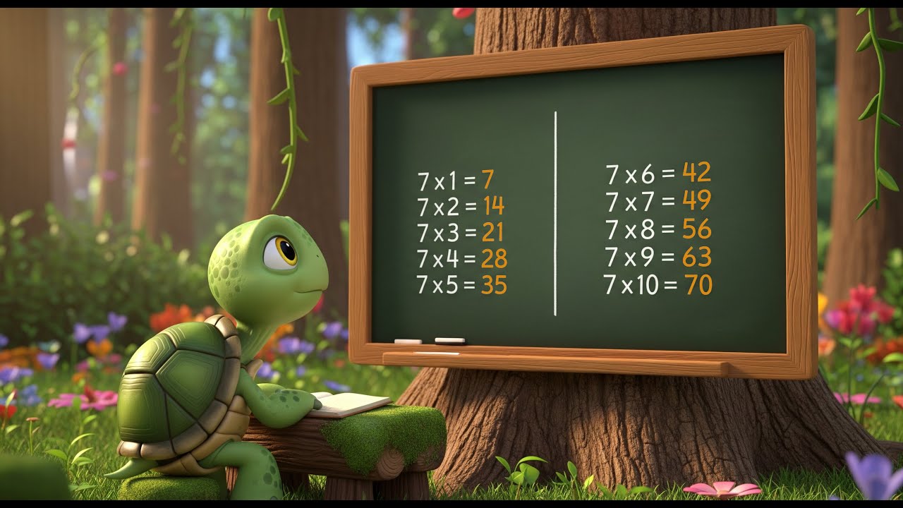 جدول الضرب 7 - سبعة في واحد، سبعة! 7×1=7