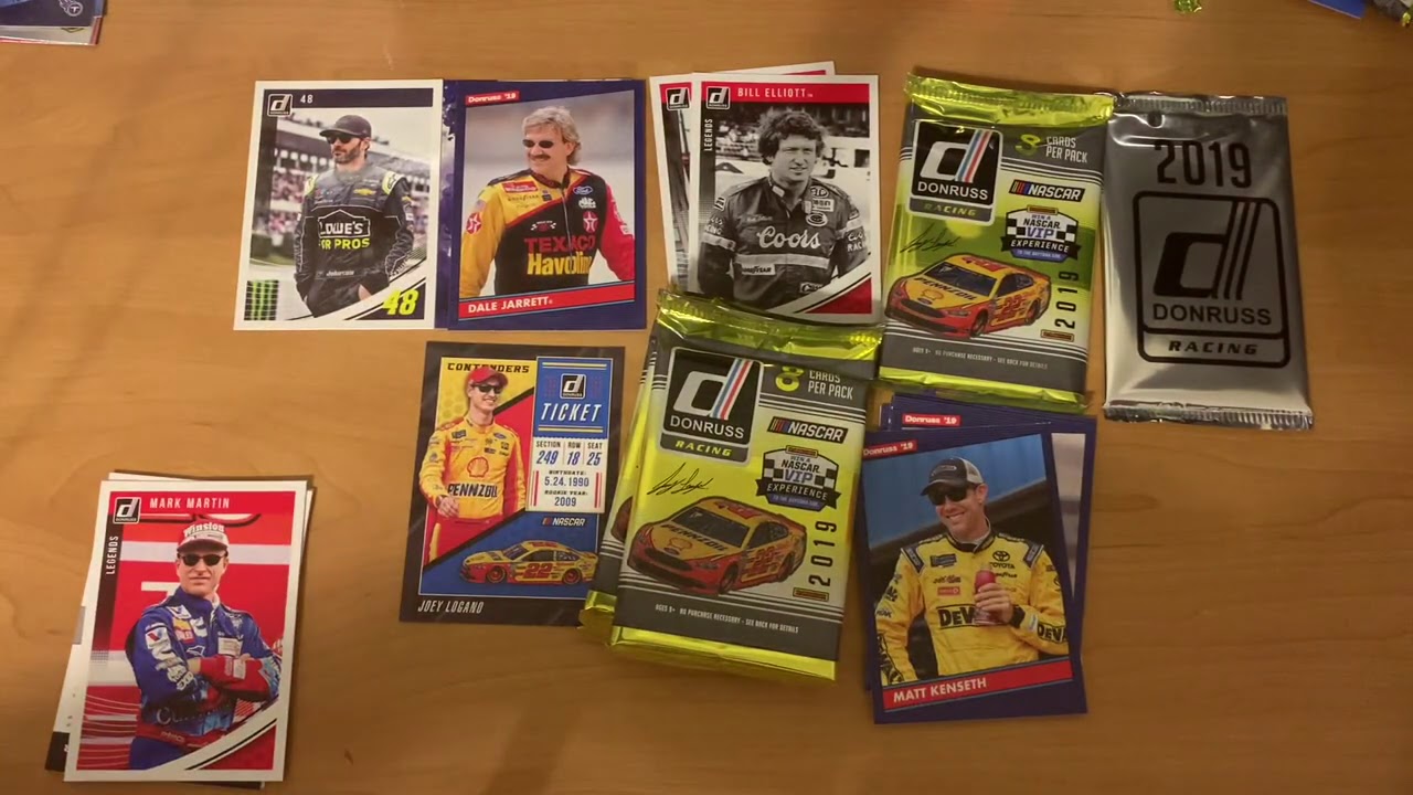 ASMR: 2019 Donruss NASCAR Sports Card Pack Opening - Massive Auto - Whisper - Gum Chewing - Relax