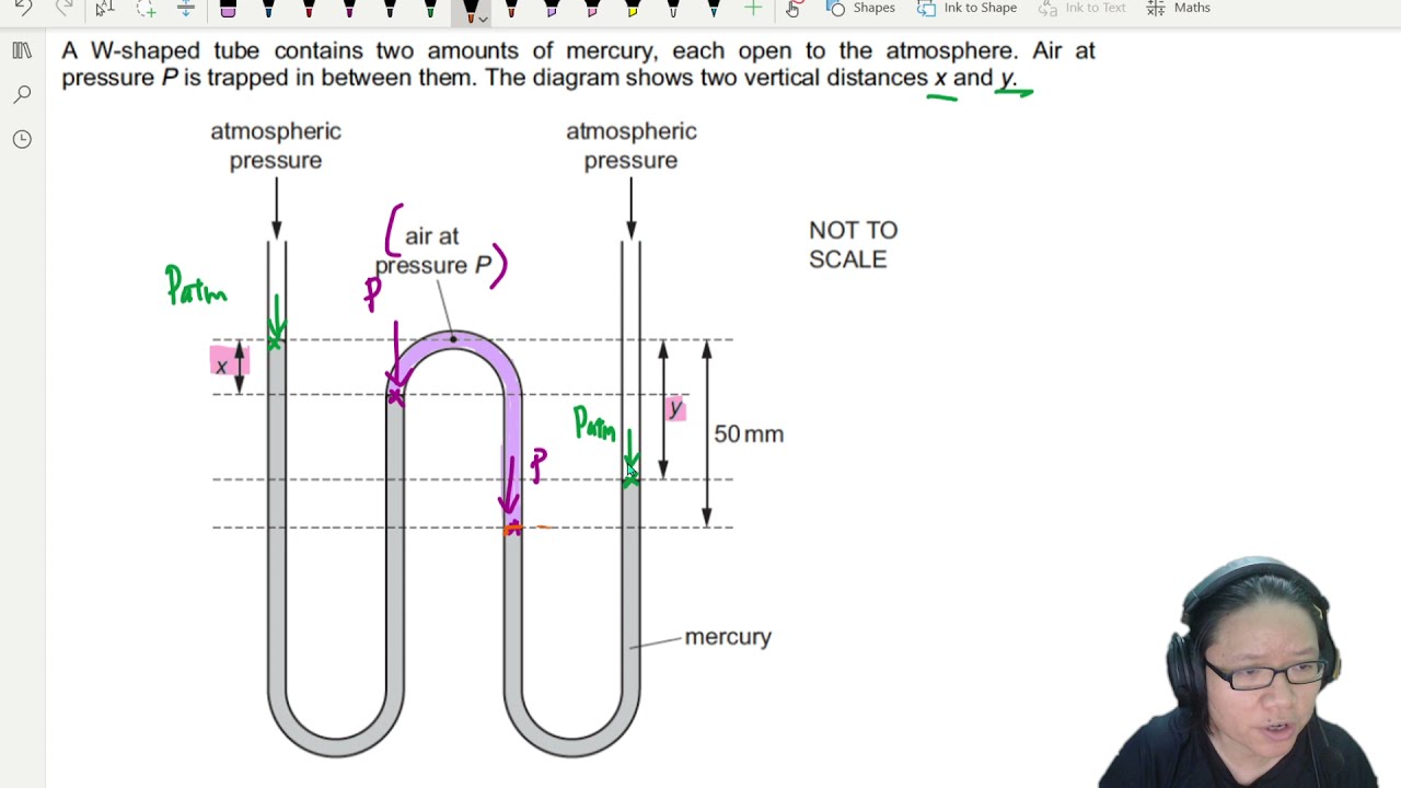 4.3d Ex2 MJ15 P13 Q21 W-трубка Mercury Heights | AS Pressure | Cambridge A Level Physics