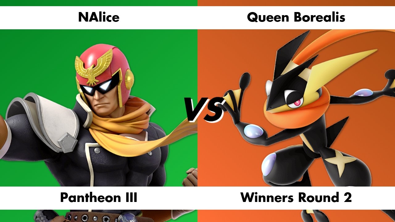 NAlice (ZSS / Captain Falcon) vs Queen Borealis (Greninja) - Pantheon III Winners Round 2