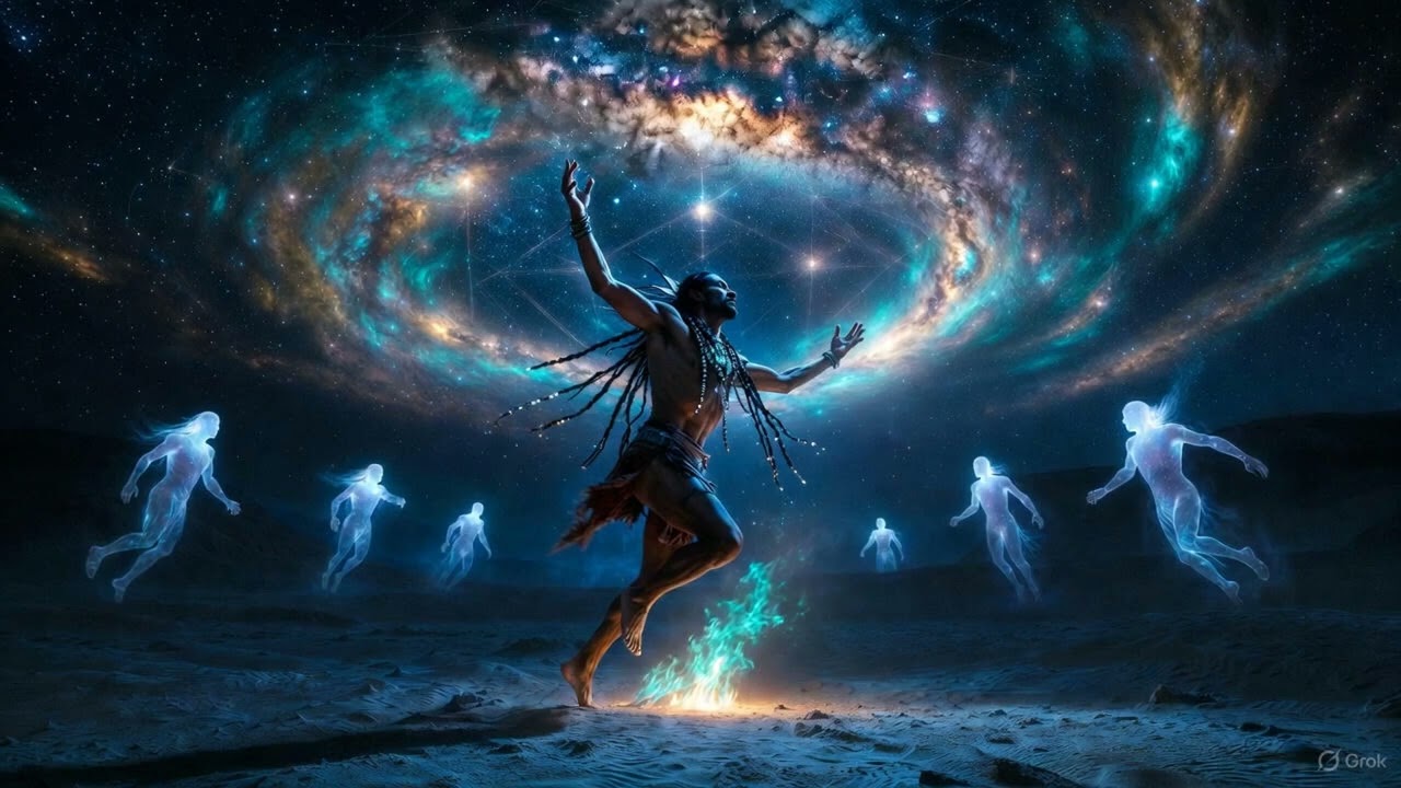 🎵 Shamanic Trance: Dance of the Starlit Shamans – Cosmic Pipes & Celestial Drums | AI by Acure8