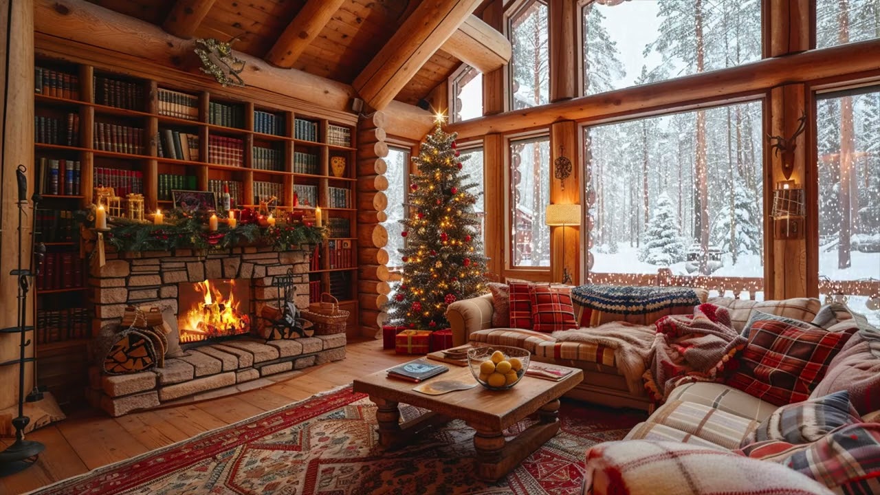 Notte D'inverno Con Neve e Caminetto: Il Dolce Suono Del Natale Calma Tutte le Tue Preoccupazioni❄️