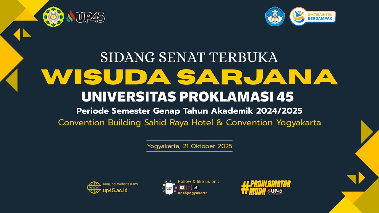 SIDANG SENAT TERBUKA WISUDA SARJANA UNIVERSITAS PROKLAMASI 45
