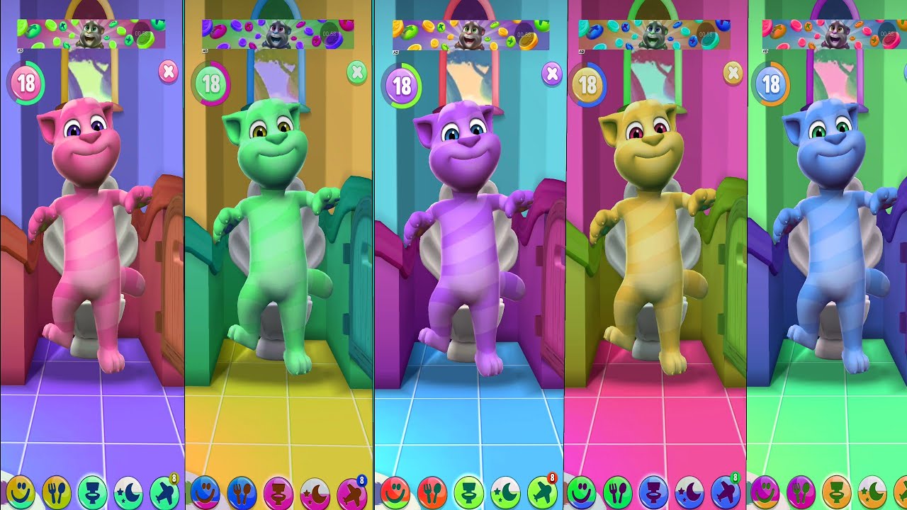 Talking Tom 2 Vs My Talking Tom 2 Many Colors |Funny Epic Moments Gameplay 