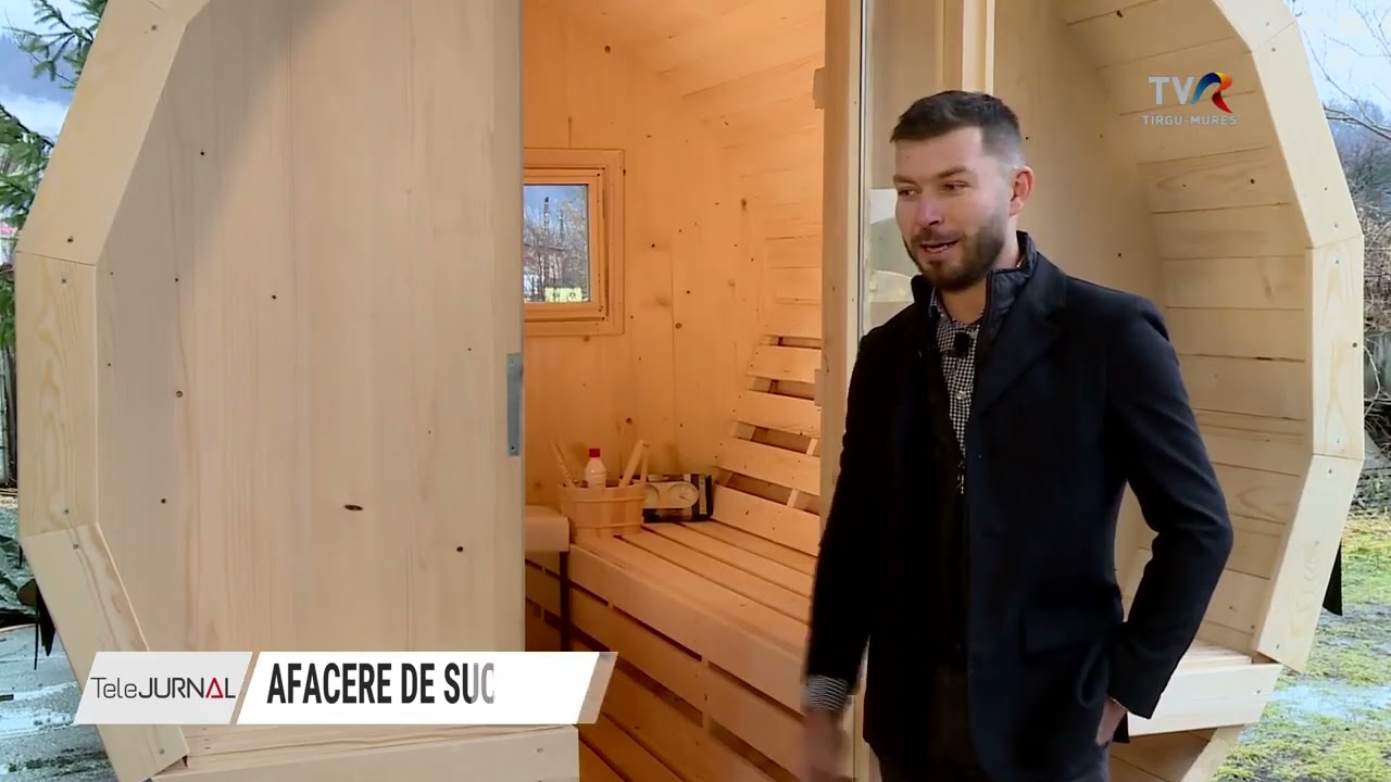 SAUNA Finlandeza, Jacuzzi din LEMN si CIUBERE DIN FIBRA DE STICLA - reportaj TVR 1