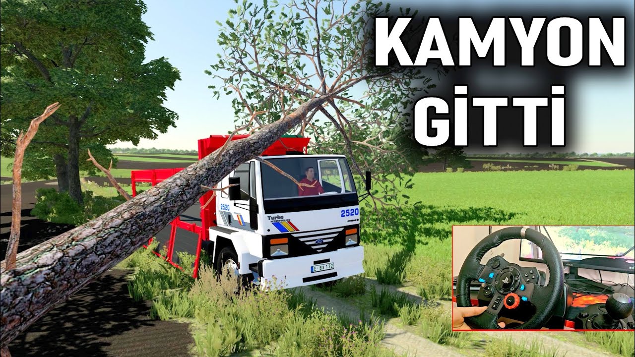KAMYONUN ÜSTÜNE AĞAÇ DEVRİLDİ ! KÖY İŞLERİ FS 22 Mod Logitech G29