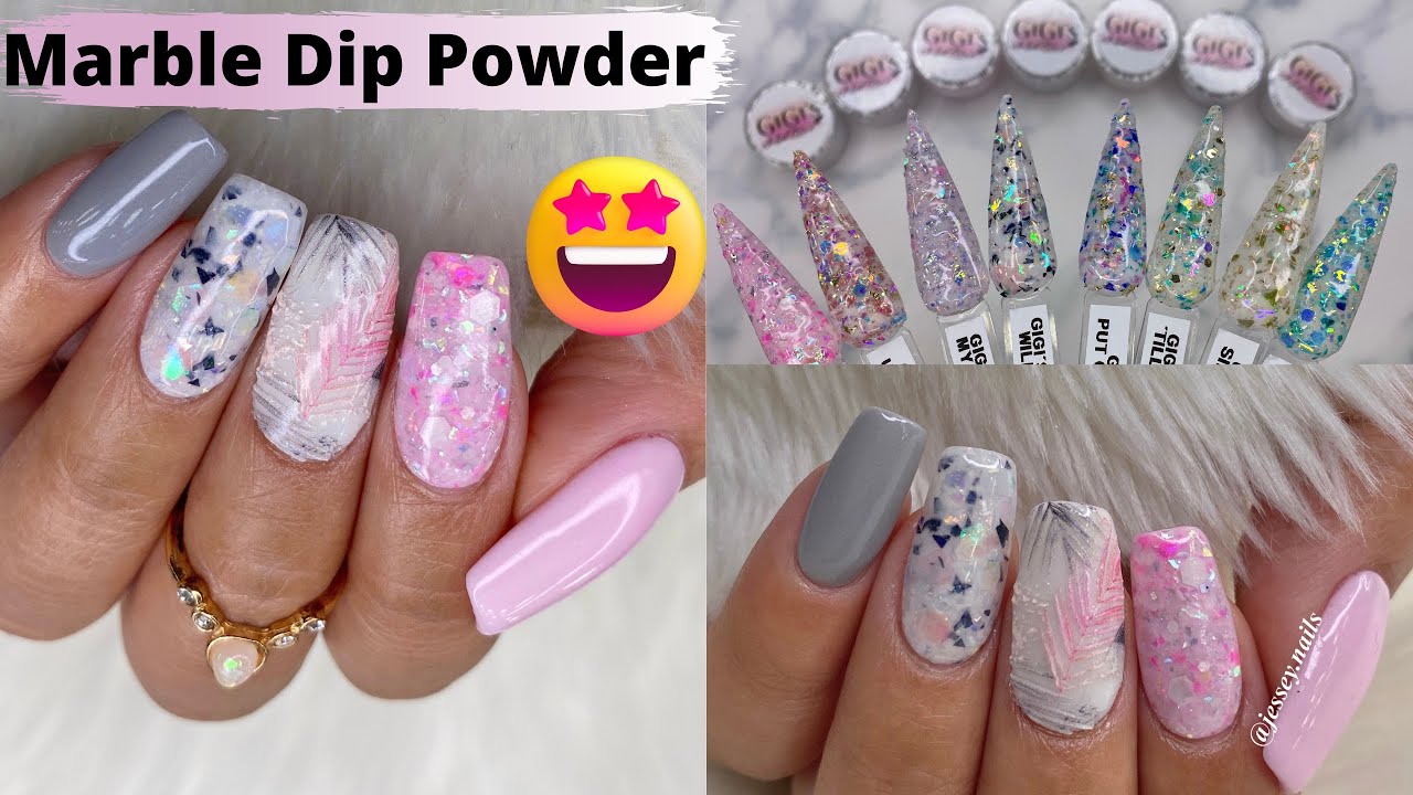 MARBLE DIP POWDER| Gigi’s Nail Co| Dip and Gel Method