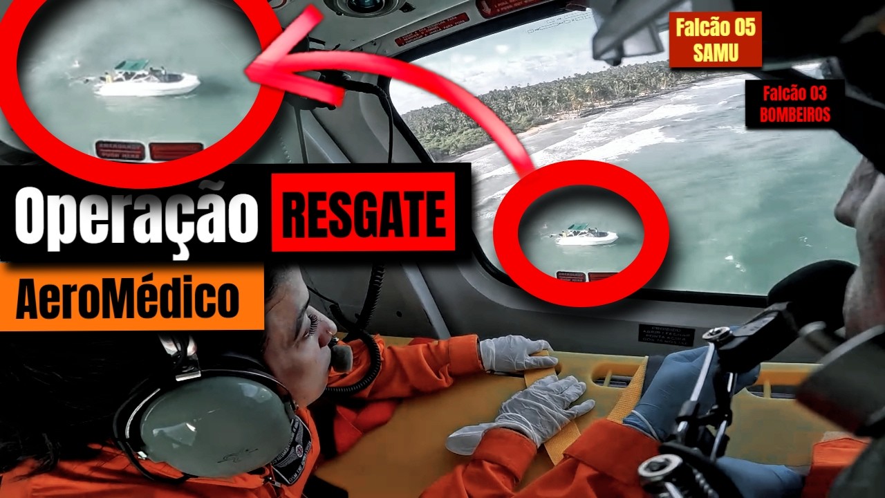 🚁🌊 RESGATE A&Eacute;REO EXTREMO: Afogamento em Mar! FALC&Atilde;O 03 (BM) & FALC&Atilde;O 05 (SAMU) em Opera&ccedil;&atilde;o de SAV