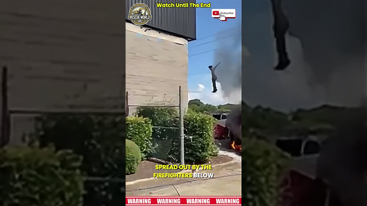 A painter jumps from a burning heavy equipment (manlift) #manlift #fails #viral #fire #safety #fyp