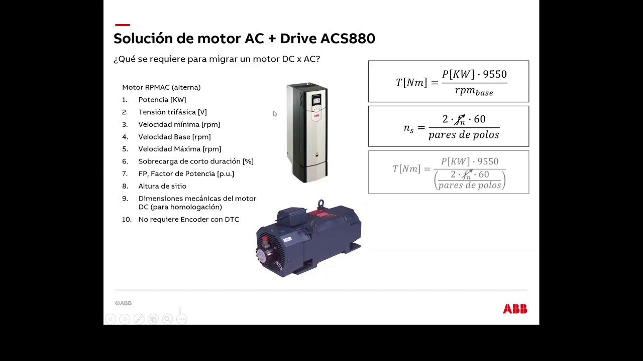 ABB Webinar. Soluciones de actualización de motores de DC a AC
